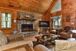 Custom Stone Fireplace In The Living Area